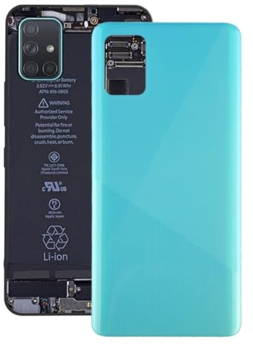 Coque arrière de batterie compatible avec Samsung Galaxy A51, coque arrière de rechange (bleu)