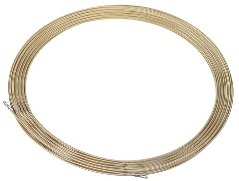 sourcing map Fish Tape Electrical Wire Threader Wire Puller, 20m/65.6Ft Long Electrician Wire Fastener Device 4mm/0.16 Dia Cable Guide Puller Tool for Right Angle Pipe Wall Slot, Yellow