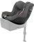 CYBEX Gold Kinder-Autositz Sirona G i-Size Plus und ISOFIX Basis Base G, Ab ca. 3 Monaten bis 4 Jahre, Max. 19 kg, 61-105 cm (Ab Geburt / 40 cm mit Neugeboreneneinlage), Lava Grey