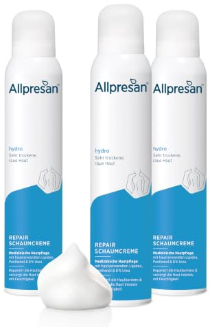 Allpresan hydro Repair Schaumcreme 3x 200 ml | Intensive Pflege für sehr trockene, raue Haut