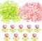PATIKIL Tulip Flower Crystal Glass Beads, 200 Pack Flower Bead Handcrafted Glass Spacer Bead for Jewelry Making Bracelet Earring, Light Red/Green