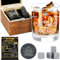 Amosking 30th Birthday Gifts for Men,Vintage 1995 Whiskey Glass Set,Wood Box & Whiskey Stones & 1995 Poster Anniversary Card & Coaster,Birthday Gifts Ideas for Him,Husband,Dad