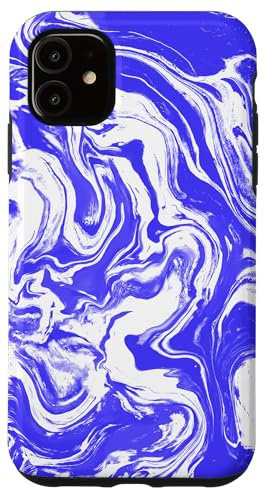 iPhone 11 Purple + White Marble Pattern Case