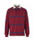 THE SAVILE ROW COMPANY LONDON Men's Heavyweight Cotton Jersey Rugby Shirt - Burgundy Navy Stripe - Extra Large