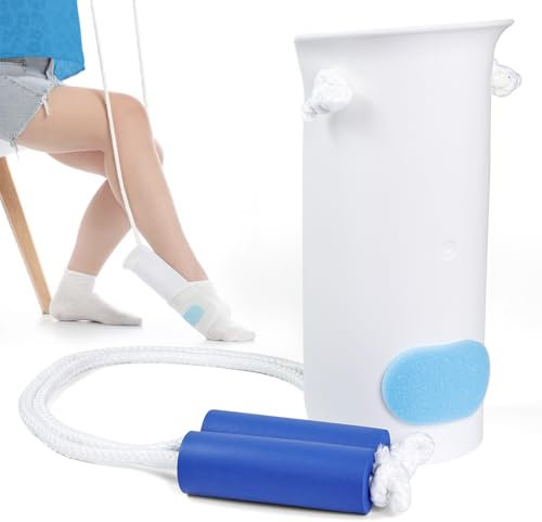 Feiyayi Sock Aids for Putting Socks On and Off for Men and Women,Sock Aid Sock Helper Stocking Slider with Foam Handles Help to Put Socks On for Elderly, Disabled, Pregnant, Diabetics (White)