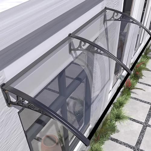 Tenda da sole per finestra esterna, copertura in policarbonato, staffa in alluminio, parasole per porta anteriore, protezione da pioggia e neve, protezione da raggi UV, tenda da patio per riparo dal