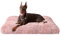EHEYCIGA Panier Chien Grande Taille XXL, Coussin Chiens Anti Stress Lavable et Antidérapant, Moelleux Lit pour Chien Peluche, Rose, 120x90cm
