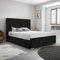 PioneerfurnitureUK Wing Panel bed Ottoman Storage Bed Gas Lift,Black Plush Velvet Upholstered Bed Frame - 4ft6 double ottoman bed frame black, black Wing 4ft6 double ottoman