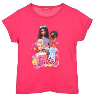 Barbie T-Shirt a Mezze Maniche per Bambine e Ragazze, a Tinta Unita, 100% Cotone (IT, età, 10 Anni, Fucsia)
