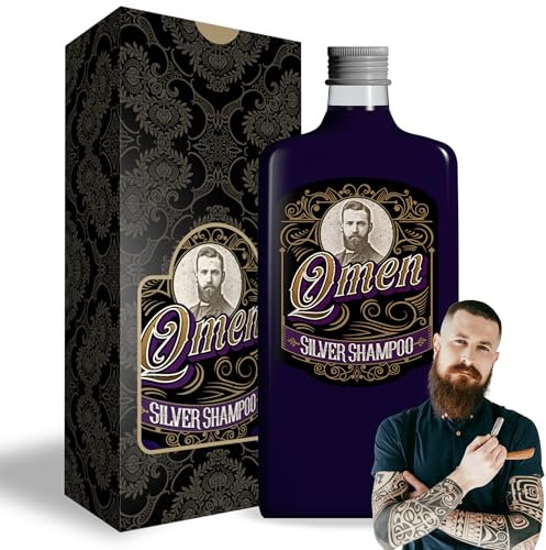 QMEN Silver Shampoo Matizador Anti-Amarillento 500 ml – Neutraliza Tonos Amarillos y Grises, Aporta Brillo Plateado, Fórmula Profesional de Cuidado Profundo, Uso Frecuente para Cabello Rubio y Canoso