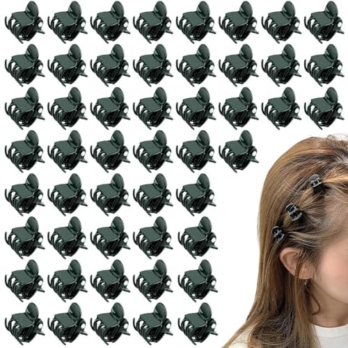 50 Pezzi Mini Clip, Pinze Per Capelli, Mollette Forcina Antiscivolo, Clip per Capelli Plastica, Adatto Per Ragazze e Donna (Nero）