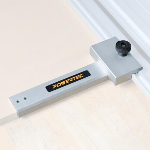 POWERTEC Track Saw Guide Rail Square, 90° Right Angle Guide Rail Protractor, -60° to 60° with Quick Positive Stop, Adjustable Square Guide Compatible with Festool,Makita,Milwaukee, Ridgid,Kreg(71962)