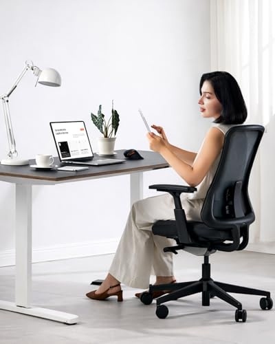 ProtoArc Flexer Pro Ergonomic Office Chair - Mesh Desk Chair with Lumbar Support, Slide Seat & 4D Armrests, Breathable Mesh from Wintex, Tilt Lock, Metal Base for Home & Computer Work - Black