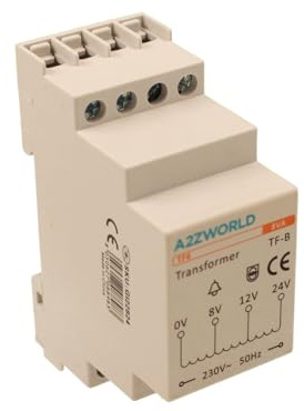 Trasformatore Campanello Modulare, Uscita 8V 12V 24V AC, per Citofoni e Videocitofoni, 2 Moduli DIN, 230V AC Input, Certificato IEC61588-1, IP20, Serie TF6 Professionale