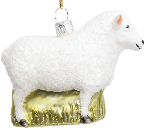 SIKORA Schaf besondere Weihnachtskugel Glas Christbaumschmuck Deko Figur Weihnachten Anhänger Ornament - Meisterstücke - BS798