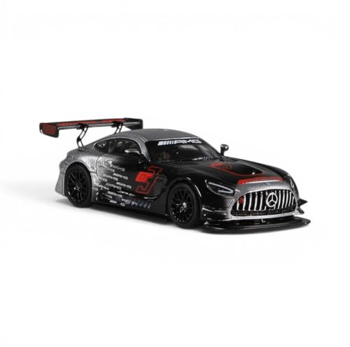 NZG Mercedes‑AMG GT3 1:64 Modellauto – hochwertiges Diecast Sammlermodell aus Metall, kompakter GT3 Rennwagen im Motorsport‑Design, offiziell lizenziert (EVO Presentation (Black and Grey))