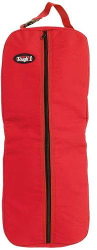 Tough 1 Nylon/Poly Bridle/Halter Bag, Red, 25 Length with 3 1/2 Gusset