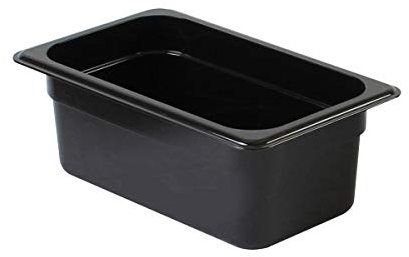 Thunder Group GN 1/4, 100mm Deep, 2.4Ltr Gastronorm Container, Polycarbonate, Black
