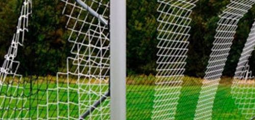 Netsportique Fußball Tornetz für Großfeldtor - 2-farbig Gestreift - 3 mm - EXTRA STARK (schwarz/weiß)
