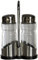 Ibili Clasica Salt and Pepper Shaker Set with Holder, Stainless Steel, Silver/Transparent, 27 x 12 x 6 cm