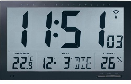 Technikus TEC404664 Horloge murale radio-commandée à affichage numérique