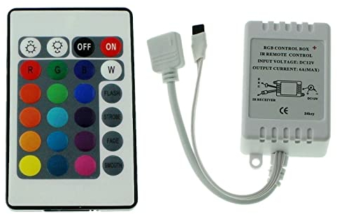 RGB LED 24Key Controller 12V 72W RGB; 4-Pin Plug + Play