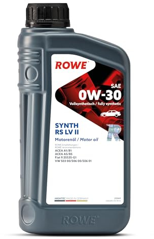 ROWE HIGHTEC Synth RS SAE 0W-30 LV II, 1 Liter, Vollsynth. Longlife-Motoröl | Vollsynthetisches Longlife-Motorenöl für Benzin- und Dieselmotoren mit/ohne Pumpe-Düse, Art. Nr. 20069