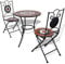 vidaXL Mosaik-Bistrotisch 60 cm mit 2 Stühlen terrakotta/weiß (41534+41535)