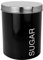 Harbour Housewares Round Metal Sugar Storage Canister - Black - Pack of 1 - Retro Kitchen Storage Sweetener Granular Sugar Caddy Preserve Food Tin Bin Container Jars Airtight Lid