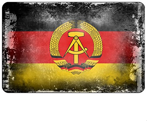 Cadora Magnetschild Kühlschrankmagnet Flagge DDR Shabby chic abgenutzt Used Look