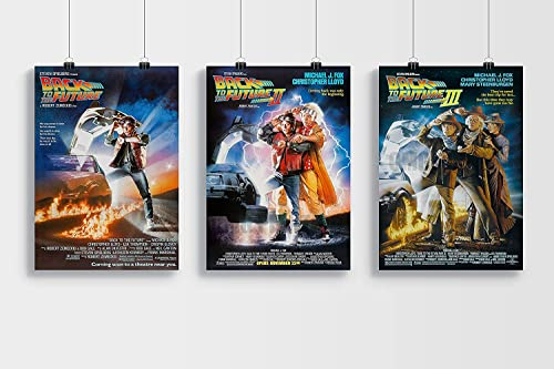 OMG Printing Back To The Future Trilogy Poster Set Poster/Druck/Bild Satin Fotopapier – A3 Set