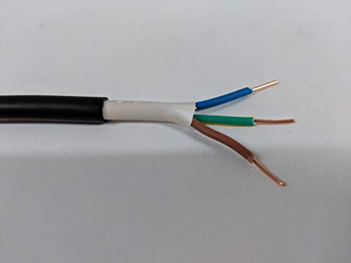 All Lengths 1.5mm PVC Outdoor Hi Tuff Cable NYY-J 3 Core Pond Lighting Wire Outside Power (50m)