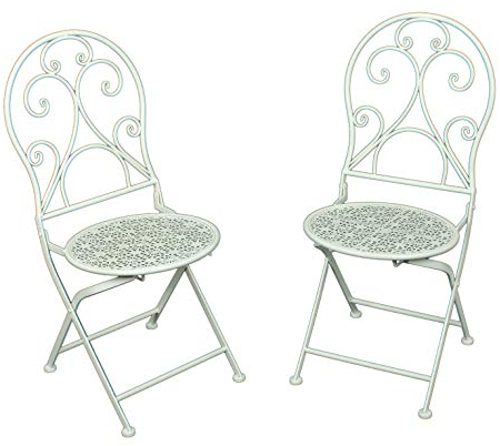 Garden Pleasure Garten 2er Set Klappstuhl Lascar, Metall, (Stahl), Altweiß