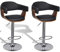 Tidyard 2er Set Barhocker Tresenhocker Barsessel mit Lehne, aus Kunstleder, Höhenverstellbar, Ergonomischen, Schwarz + Braun, 54 x 46,5 x (89-109,5) cm (B x T x H)