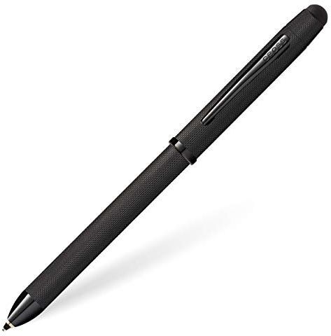 Cross Tech 3+ Multifunktionsschreibgerät (Geschenkbox, Drehbleistift, Kugelschreiber, Radierer/Stylus Kappe) Gebürstetes Schwarz PVD, 1 Stück (1er Pack)
