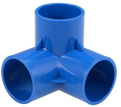 sourcing map 3 Vías PVC Conector 40mm Interior Diámetro, 2 Piezas Codo PVC de 90 Grados de Forma en T para Tubería de Agua, Reductor de Tubería de Acoplamiento, Azul