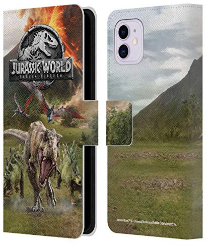Head Case Designs Officially Licensed Jurassic World Fallen Kingdom Dinosaurs Escape Key Art Leather Book Wallet Case Cover Compatible With Apple iPhone 11