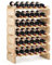 COSTWAY Casier à Bouteilles pour 36 Bouteilles, Étagère à Vin en Bois de Pin, Porte-Bouteilles à 6 Niveaux Modulable et Extensible, Range Bouteille Robustes pour Cave, Cuisine, Bars, Naturel