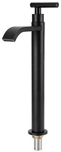 304 acier inoxydable noir simple robinet froid salle de bain comptoir bassin évier robinet d'eau noir cascade robinet salle de bain au-dessus du comptoir robinet de bassin