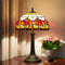 Tulipe Rouge Lampe de Table Tiffany en Verre Teinté Lampe de Lit Chambre de Lit Lampe de Bureau pour Salon Bureau Dortoir Bar Cadeau de Village Lampe de Table de Nuit