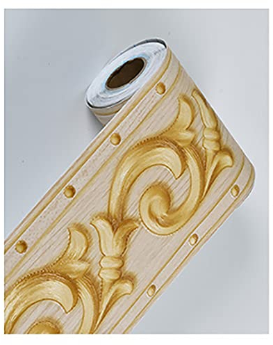 tooloflife Elegante selbstklebende Bordüre mit gelbem Blumenmuster, Bordüre mit abziehbarer PVC Bordüre