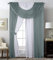 LinenTopia Durchsichtige Fenstervorhänge, zweifarbig, 4-teiliges Set mit Volant und Raffhaltern, 139,7 x 241,3 cm, Voile, Fenstervorhänge für Wohnzimmer, Schlafzimmer, Küche, Esszimmer, Grau/Weiß