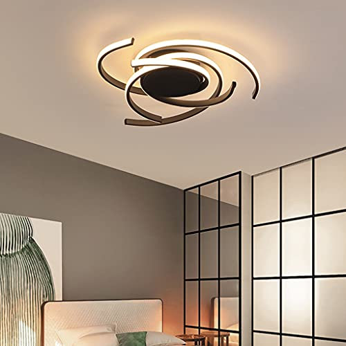 PANNN Ceiling Light LED Living Room Ceiling Lamp Modern Dimmable with Remote Control Bedroom Dining Room Office Acrylic Lampshade Youth Room Pendant Lamp Hallway Country House Apartment,Black,56cm
