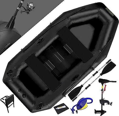 Waterside Schlauchboot Hunter-SP 235 inkl. Elektromotor & Halterung | Paddelboot inkl. Paddel, Pumpe | Sportboot, Angelboot