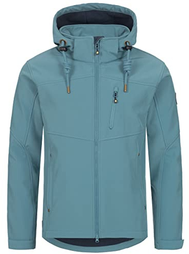 Ankerglut Herren Herren Softshelljacke mit Abnehmbarer Kapuze Übergangsjacke Windbreaker #Ankerglutfreiheit Softshelljacke