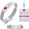 Notfallarmband Medizinisch Damen Personalisiert Uhrenarmband:VNOX Personalisiertes ID Armbänder mit Gravur Verstellbares Medizinischer Armband aus Edelstahl Männer,Silber Rot