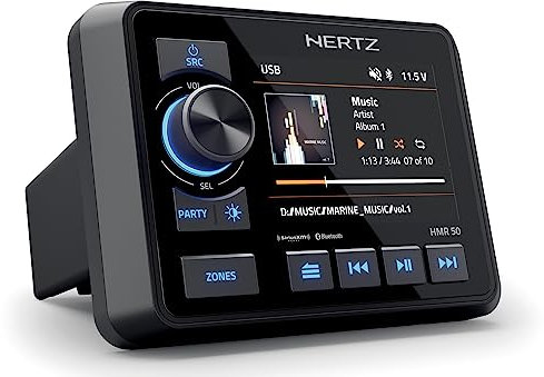 Hertz Marine HMR 50 - Receptor multimedia náutico con Sirius, Bluetooth APTX, USB 2.0, FM (RDS para EU) AM PLL con Marine Weather Band