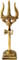 Exklusive Global Brass 12,7 cm Trishul Statue Lord Shiva Hindu-Gott Damru Diwali Religious Temple Home