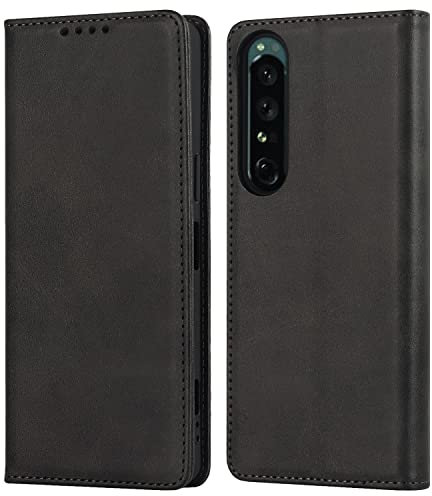 Cavor Cover Compatibile con Sony Xperia 1 IV,Flip Portafoglio Custodia in Pelle,[3 Slots][Supporto Stand][Magnetico],Custodia Cover Libro Compatibile con Sony Xperia 1 IV - Nero