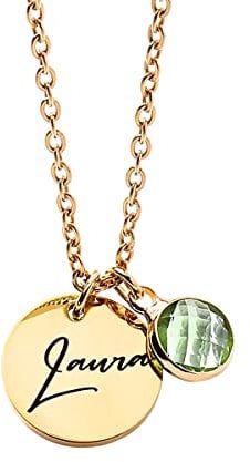 Personalised Gifts for Women, Name Necklace with Birthstones, Birthday Gifts for Girls, Daughter Necklace